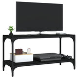 TV Cabinet Black 80x33x41 cm Engineered Wood and Steel - Top-Down View