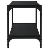 TV Cabinet Black 80x33x41 cm Engineered Wood and Steel - Rear View