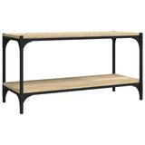TV Cabinet Sonoma Oak 80x33x41 cm Engineered Wood and Steel - Front View