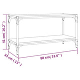 TV Cabinet Sonoma Oak 80x33x41 cm Engineered Wood and Steel - Extra Image