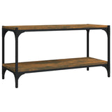 TV Cabinet Smoked Oak 80x33x41 cm Engineered Wood and Steel