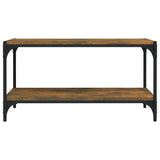 TV Cabinet Smoked Oak 80x33x41 cm Engineered Wood and Steel