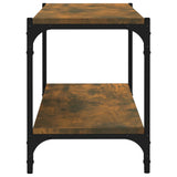 TV Cabinet Smoked Oak 80x33x41 cm Engineered Wood and Steel - Rear View