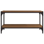 TV Cabinet Brown Oak 80x33x41 cm Engineered Wood and Steel