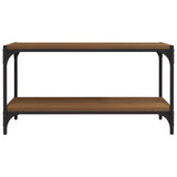 TV Cabinet Brown Oak 80x33x41 cm Engineered Wood and Steel - 45-Degree Angle