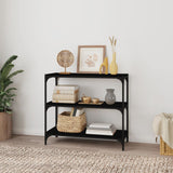 Book Cabinet Black 80x33x70.5 cm Engineered Wood and Steel - Side View