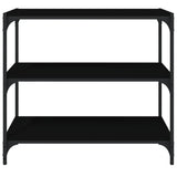 Book Cabinet Black 80x33x70.5 cm Engineered Wood and Steel - 45-Degree Angle