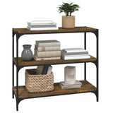 Book Cabinet Smoked Oak 80x33x70.5 cm Engineered Wood and Steel - Top-Down View