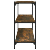 Book Cabinet Smoked Oak 80x33x70.5 cm Engineered Wood and Steel - Rear View