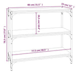 Book Cabinet Smoked Oak 80x33x70.5 cm Engineered Wood and Steel - Extra Image