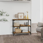Book Cabinet Smoked Oak 80x33x70.5 cm Engineered Wood and Steel