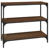 Book Cabinet Brown Oak 80x33x70.5 cm Engineered Wood and Steel - Front View