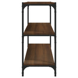 Book Cabinet Brown Oak 80x33x70.5 cm Engineered Wood and Steel - Rear View