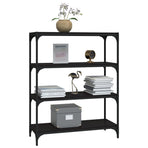 Book Cabinet Black 80x33x100 cm Engineered Wood and Steel