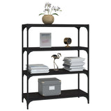 Book Cabinet Black 80x33x100 cm Engineered Wood and Steel - Top-Down View