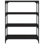 Book Cabinet Black 80x33x100 cm Engineered Wood and Steel