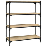 Book Cabinet Sonoma Oak 80x33x100 cm Engineered Wood and Steel - Front View