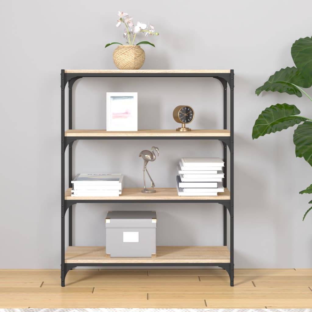 Book Cabinet Sonoma Oak 80x33x100 cm Engineered Wood and Steel