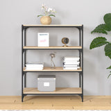 Book Cabinet Sonoma Oak 80x33x100 cm Engineered Wood and Steel - Side View