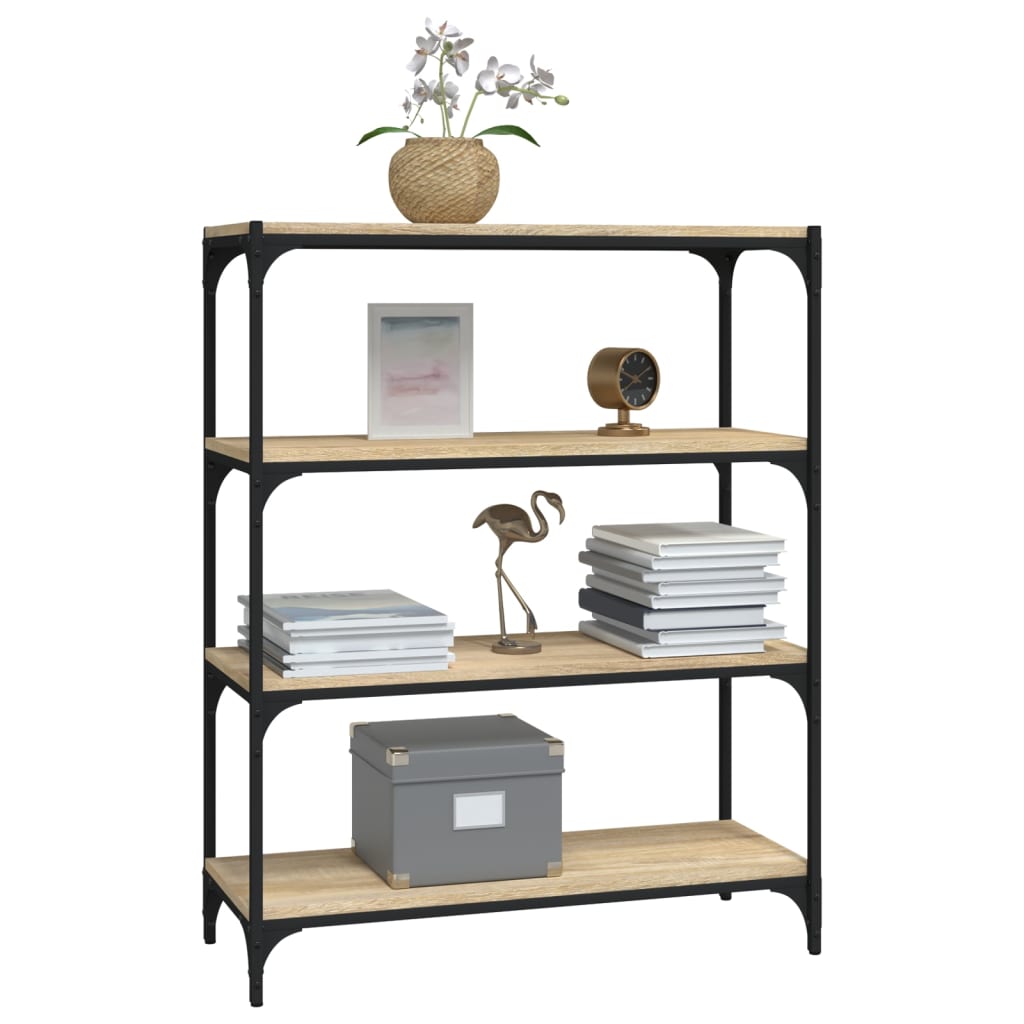 Book Cabinet Sonoma Oak 80x33x100 cm Engineered Wood and Steel
