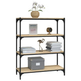 Book Cabinet Sonoma Oak 80x33x100 cm Engineered Wood and Steel - Top-Down View