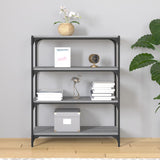 Book Cabinet Grey Sonoma 80x33x100 cm Engineered Wood and Steel - Side View