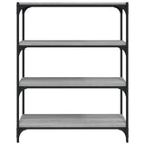 Book Cabinet Grey Sonoma 80x33x100 cm Engineered Wood and Steel - 45-Degree Angle