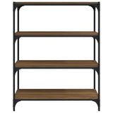 Book Cabinet Brown Oak 80x33x100 cm Engineered Wood and Steel - 45-Degree Angle