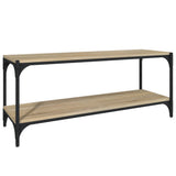 TV Cabinet Sonoma Oak 100x33x41 cm Engineered Wood and Steel - Front View