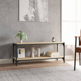 TV Cabinet Sonoma Oak 100x33x41 cm Engineered Wood and Steel