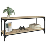 TV Cabinet Sonoma Oak 100x33x41 cm Engineered Wood and Steel - Rear View