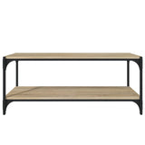 TV Cabinet Sonoma Oak 100x33x41 cm Engineered Wood and Steel - Top-Down View