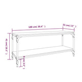 TV Cabinet Sonoma Oak 100x33x41 cm Engineered Wood and Steel - Extra Image