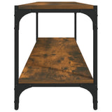 TV Cabinet Smoked Oak 100x33x41 cm Engineered Wood and Steel - 45-Degree Angle