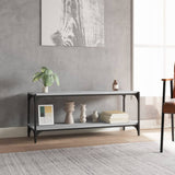 TV Cabinet Grey Sonoma 100x33x41 cm Engineered Wood and Steel - Side View
