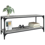 TV Cabinet Grey Sonoma 100x33x41 cm Engineered Wood and Steel - Top-Down View