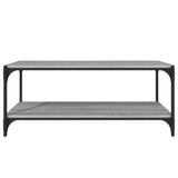 TV Cabinet Grey Sonoma 100x33x41 cm Engineered Wood and Steel - 45-Degree Angle