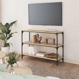 Book Cabinet Sonoma Oak 100x33x70.5 cm Engineered Wood and Steel - Side View