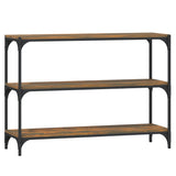 Book Cabinet Smoked Oak 100x33x70.5 cm Engineered Wood and Steel - Front View