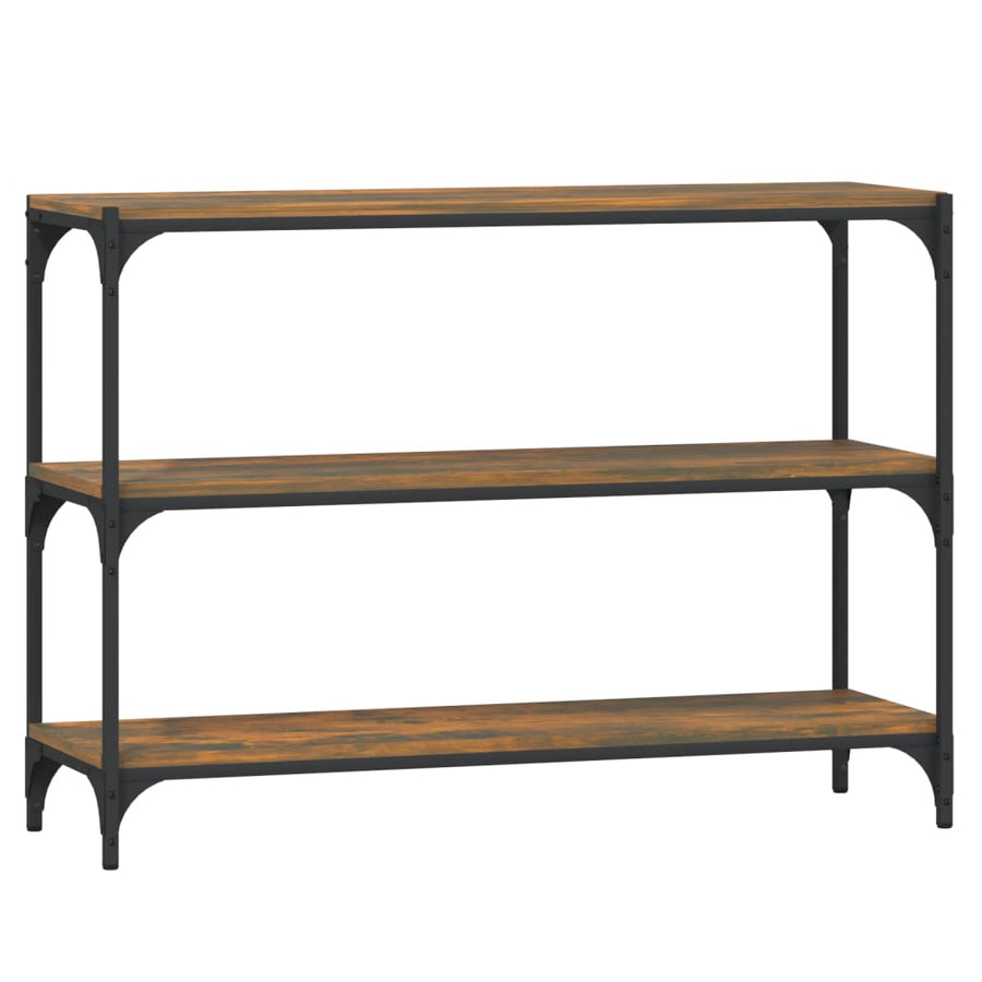 Book Cabinet Smoked Oak 100x33x70.5cm Engineered Wood and Steel