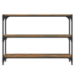 Book Cabinet Smoked Oak 100x33x70.5cm Engineered Wood and Steel