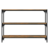 Book Cabinet Smoked Oak 100x33x70.5 cm Engineered Wood and Steel - 45-Degree Angle