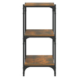 Book Cabinet Smoked Oak 100x33x70.5 cm Engineered Wood and Steel - Rear View