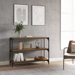 Book Cabinet Smoked Oak 100x33x70.5cm Engineered Wood and Steel