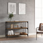 Book Cabinet Smoked Oak 100x33x70.5cm Engineered Wood and Steel