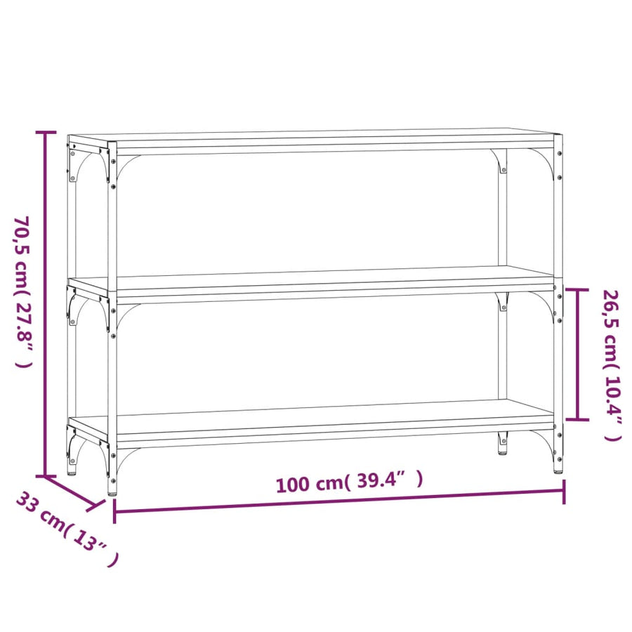 Book Cabinet Grey Sonoma 100x33x70.5cm Engineered Wood&Steel