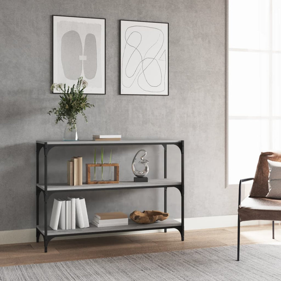 Book Cabinet Grey Sonoma 100x33x70.5cm Engineered Wood&Steel