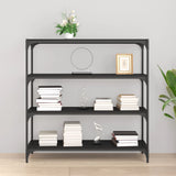Book Cabinet Black 100x33x100 cm Engineered Wood and Steel - Side View