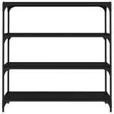 Book Cabinet Black 100x33x100 cm Engineered Wood and Steel - 45-Degree Angle