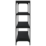 Book Cabinet Black 100x33x100 cm Engineered Wood and Steel - Rear View